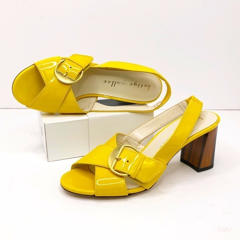 BETTYE Muller Yellow Patent leather sling back shoes - Picture 15 of 15